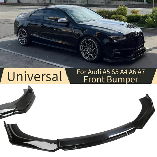 Universal Car Front Bumper Lip for Audi A5 S5 A4 A6 A7 Sedan Chin Spoiler Splitter Diffuser Body kit Accessories Exterior Tuning