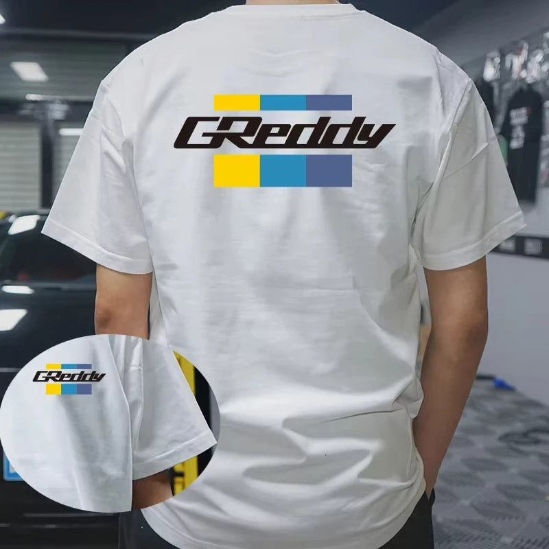 GReddy Turbo Systems Shirts for Men Summer Short Sleeve Rash Guard Gym Workout Tshirt Athletic Quick Dry Undershirts Tops