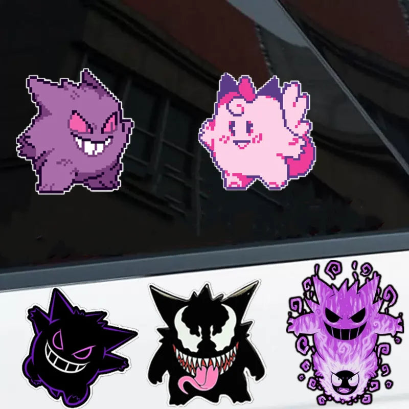 Pokemon Anime Car Sticker Gengar Anime Sticker Waterproof Sunscreen Laptop Sticker Trunk Sticker Wall Decals