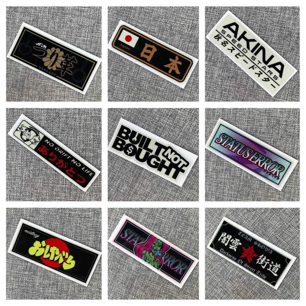 JDM Reflective Motorcycle Car Styling Stickers Decals Vinyl Decoration Auto Rear Windshield Car Body For Audi Ford Subaru