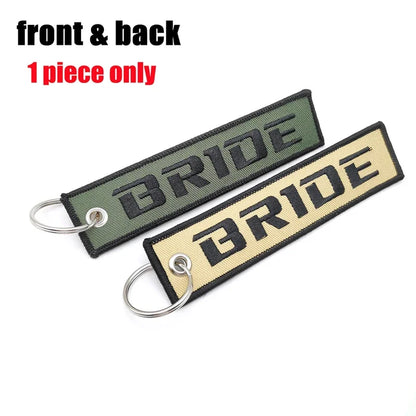 Bride car keychain pendant nylon keyring JDM style backpack embroidery key strap carabiner Buckle Auto key tag Accessori