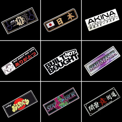 JDM Reflective Motorcycle Car Styling Stickers Decals Vinyl Decoration Auto Rear Windshield Car Body For Audi Ford Subaru