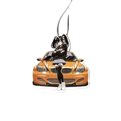 JDM Car Girls Air Freshener Auto Rearview Mirror Hanging Pendant Perfume Flavoring Diffuser Car Accessories Interior Decoration