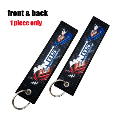 JDM Initial D Embroidery Keyring Car Keychain Key Tag Lanyard Refit Gift Red Sun Racing Team Motorcycle Key Chain Accessories