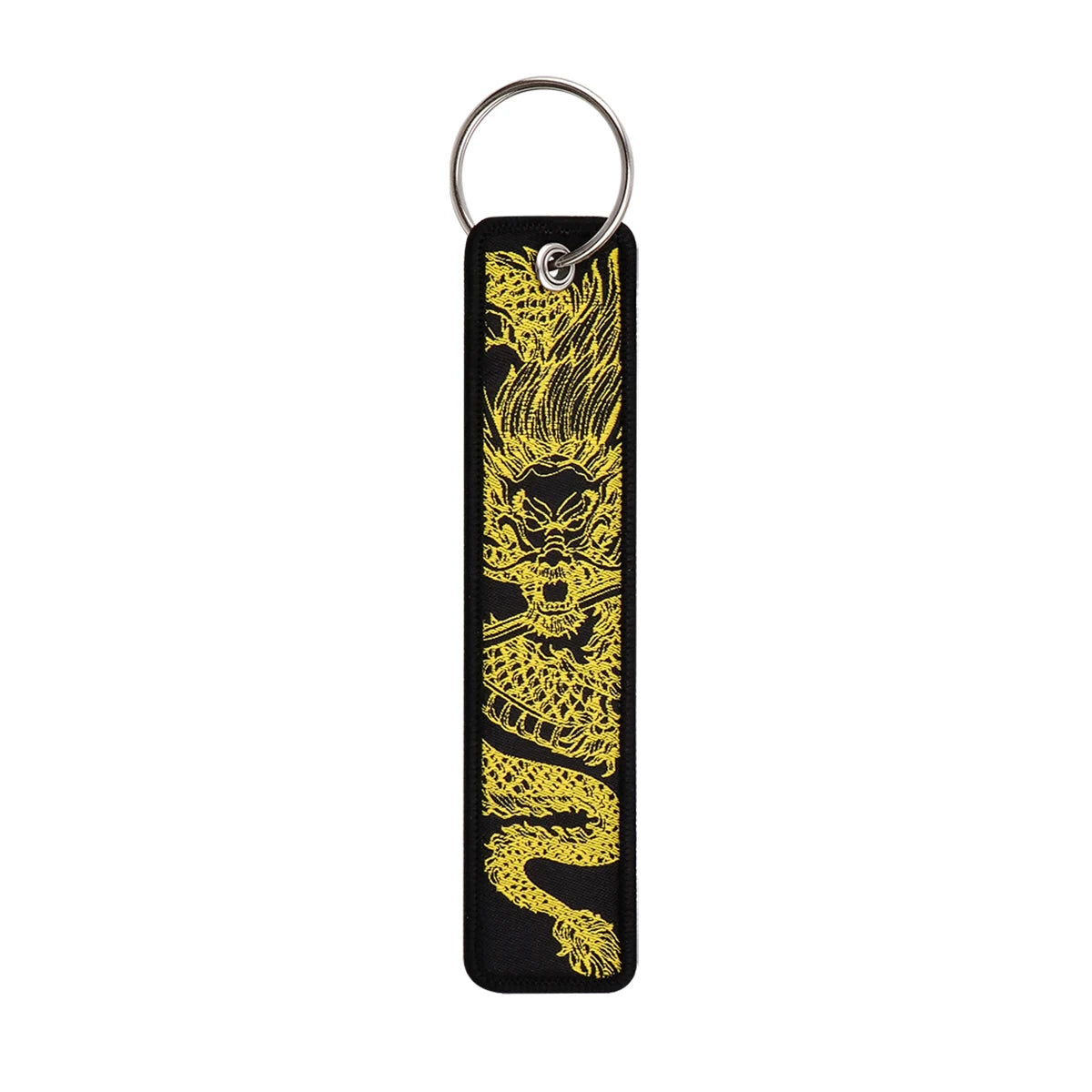 Koi Good Luck Embroidery Key Fobs Cool Dragon Key Tags Keychain For Motorcycles Cars Key Ring Accessories Chaveiro Jewelry Gift