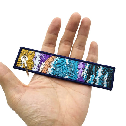 JDM Initial D Embroidery Keyring Car Keychain Key Tag Lanyard Refit Gift Red Sun Racing Team Motorcycle Key Chain Accessories