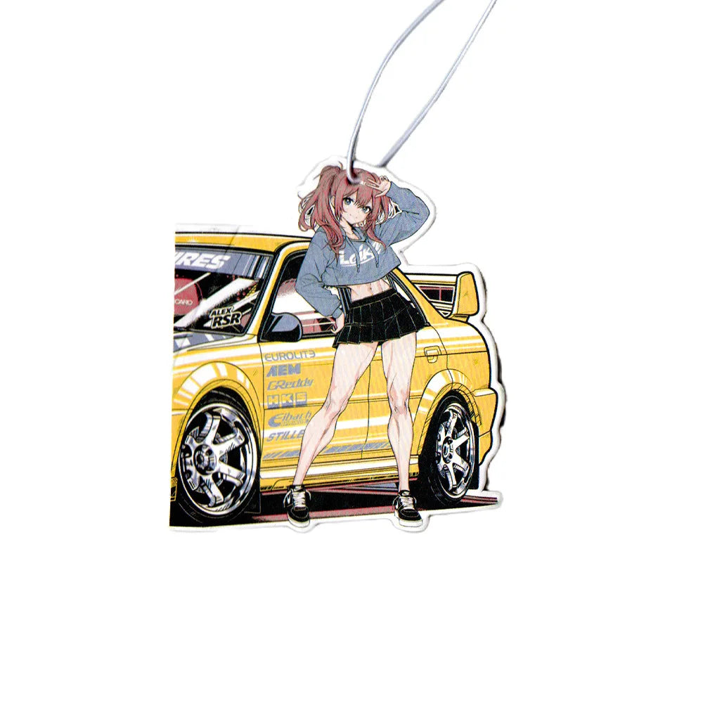 JDM Car Girls Air Freshener Auto Rearview Mirror Hanging Pendant Perfume Flavoring Diffuser Car Accessories Interior Decoration