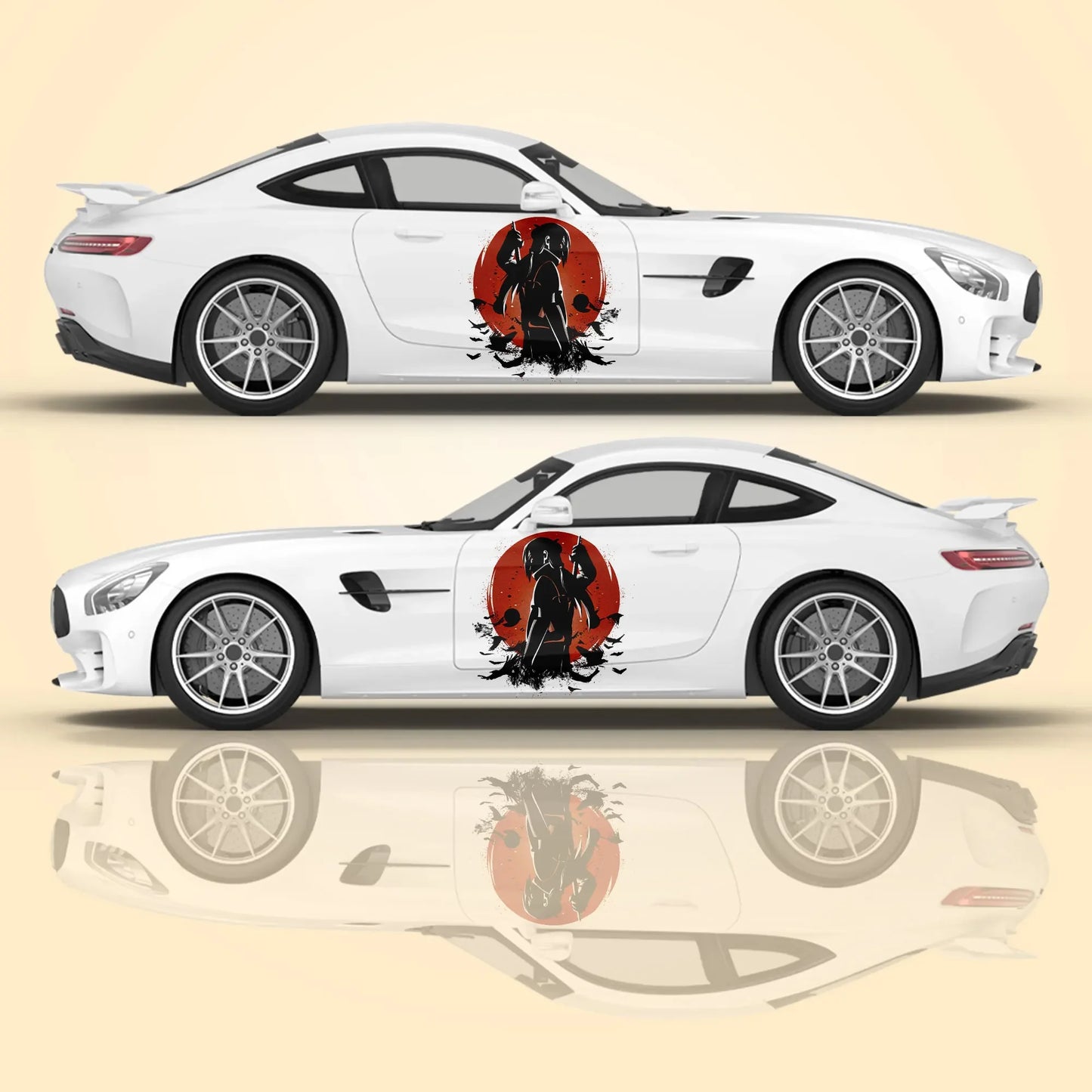 Japanese Samurai Car Stickers Vehicle Painting Taoist Vinyl Packaging Universal Size Anime Car Decoration Modified Stickers