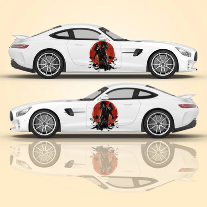 Japanese Samurai Car Stickers Vehicle Painting Taoist Vinyl Packaging Universal Size Anime Car Decoration Modified Stickers