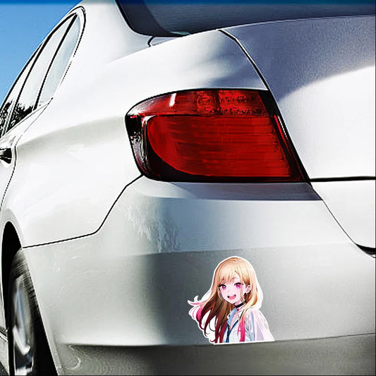 JDM Anime Youth Beautiful Girl Car Sticker Decals Motorcycle Body Car Window Waterproof Reflective PVC Material Stickers