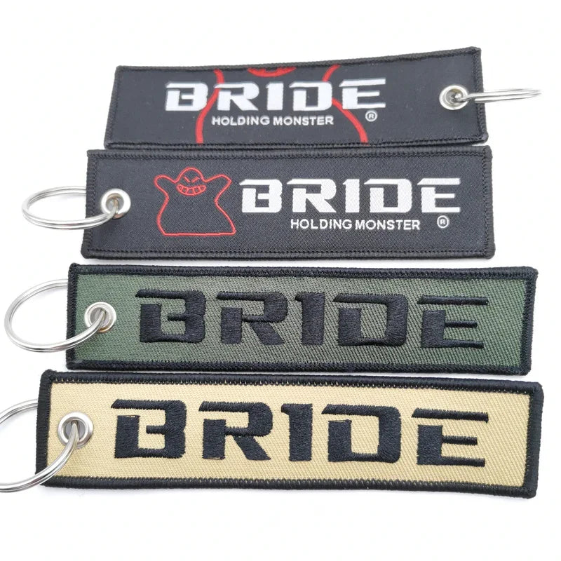 Bride car keychain pendant nylon keyring JDM style backpack embroidery key strap carabiner Buckle Auto key tag Accessori