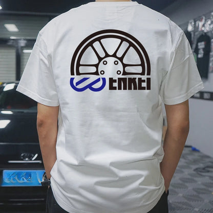 Japanese JDM Modified Car ENKEI Wheel Forged Spinning RPF1 Short-sleeved T-shirt Culture Shirt  Motorcycle