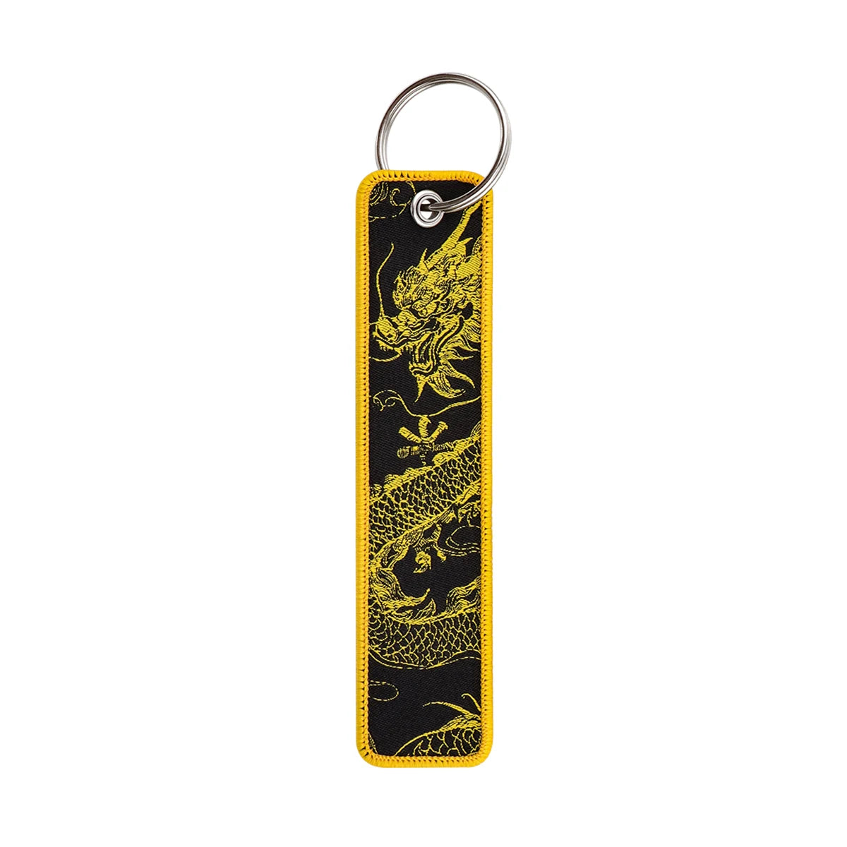 Koi Good Luck Embroidery Key Fobs Cool Dragon Key Tags Keychain For Motorcycles Cars Key Ring Accessories Chaveiro Jewelry Gift
