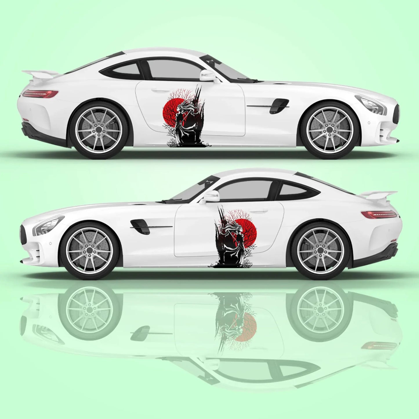 Japanese Samurai Car Stickers Vehicle Painting Taoist Vinyl Packaging Universal Size Anime Car Decoration Modified Stickers