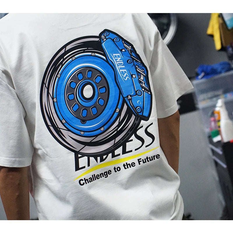 Japan JDM Modified Car Endless Brake T-shirt Breathable Sweat Absorption Short-sleeved Men's and Women's T-shirt Motorcycle T