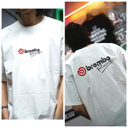 Japan JDM Brembo Brake T-shirt Breathable Sweat Absorption Short-sleeved Men's and Women's T-shirt Motorcycle T-shirt