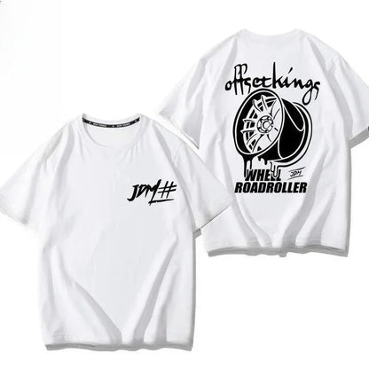Japan RAYS Wheel Hub Modified Car Jdm Short-sleeved T-shirt Men's and Women's Pure Cotton Half-sleeved Casual Wear Top Versatile