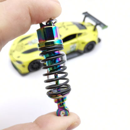 NEO Chrome Car Parts Keychain Metal Keyring Wheel Hub Nitrogen Gas Bottle Shock Absorber Key Chain Whistle Turbine Auto Interior