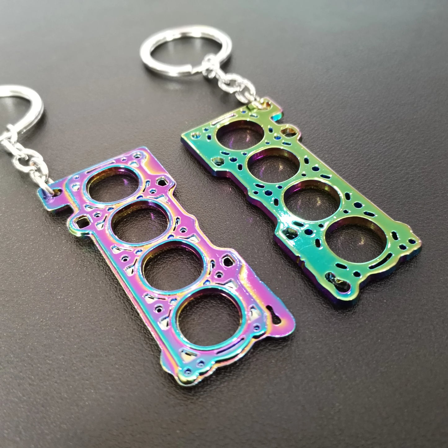 NEO Chrome Car Parts Keychain Metal Keyring Wheel Hub Nitrogen Gas Bottle Shock Absorber Key Chain Whistle Turbine Auto Interior