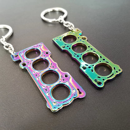 NEO Chrome Car Parts Keychain Metal Keyring Wheel Hub Nitrogen Gas Bottle Shock Absorber Key Chain Whistle Turbine Auto Interior