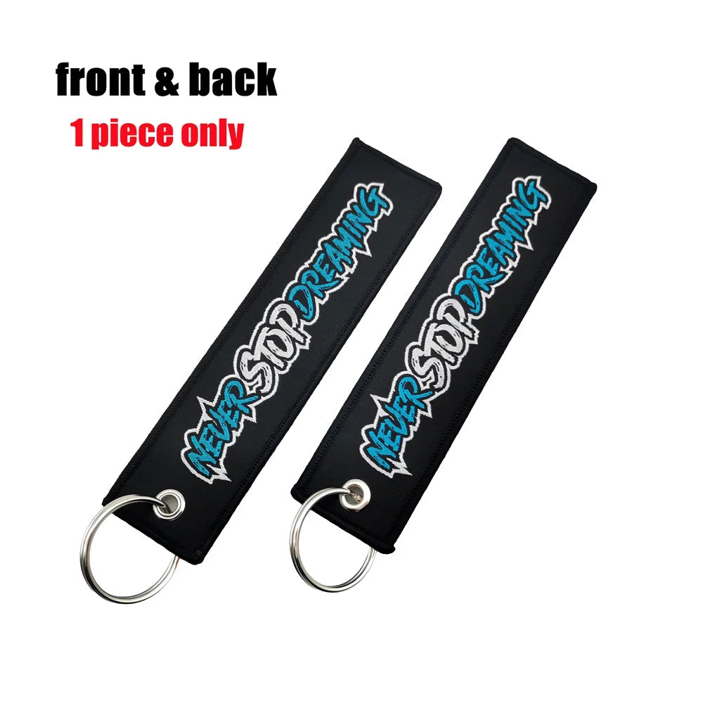 JDM Initial D Embroidery Keyring Car Keychain Key Tag Lanyard Refit Gift Red Sun Racing Team Motorcycle Key Chain Accessories