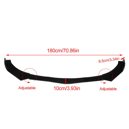 Car Accessories Universal Car Front Bumper Lip Body Kit Spoiler Splitter Diffuser 5PCS Splitter ABS Plastic