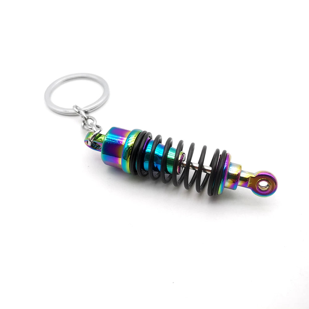 NEO Chrome Car Parts Keychain Metal Keyring Wheel Hub Nitrogen Gas Bottle Shock Absorber Key Chain Whistle Turbine Auto Interior
