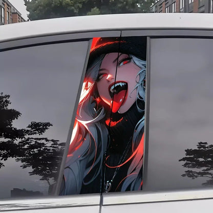 2-Pack Anime Wind Vinyl Car Stickers - Durable, Waterproof and Scratch Resistant PVC Stickers for B-pillars and more