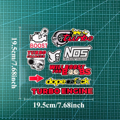 1SET JDM Racing Style Motorcycle Stickers for DIY Motorbike Fuel Tank Car Window Refit Auto Styling Decoration Vinyl Decals