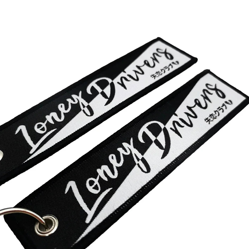 JDM Initial D Embroidery Keyring Car Keychain Key Tag Lanyard Refit Gift Red Sun Racing Team Motorcycle Key Chain Accessories