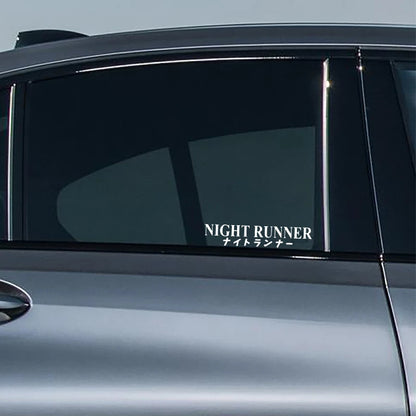 G004 20x4CM Car Sticker NIGHT RUNNER&Not Fast Just Loud&Low Standards&Speed StarsWindscreen Banner Competition Decoration Decals