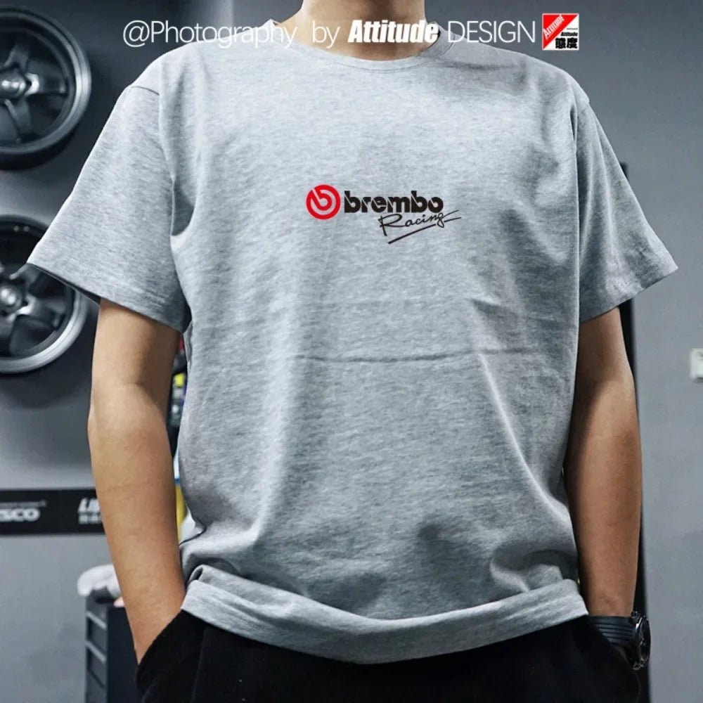 Japan JDM Brembo Brake T-shirt Breathable Sweat Absorption Short-sleeved Men's and Women's T-shirt Motorcycle T-shirt