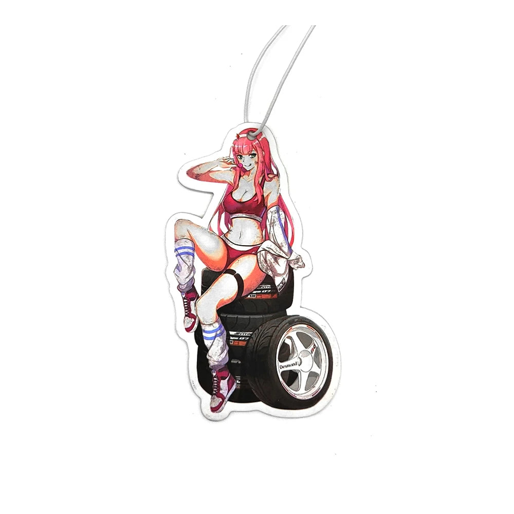 Auto Parts Design Car Air Freshener Hanging Car Rear View Solid Paper Wheel Rim Piston Car Diffuser Interior Accessories Pendant