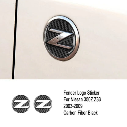 Car Modified for Nissan 350Z Z33 2003-2009 Carbon Fiber Fender Logo Emblem Decoration Sticker Car Accessories