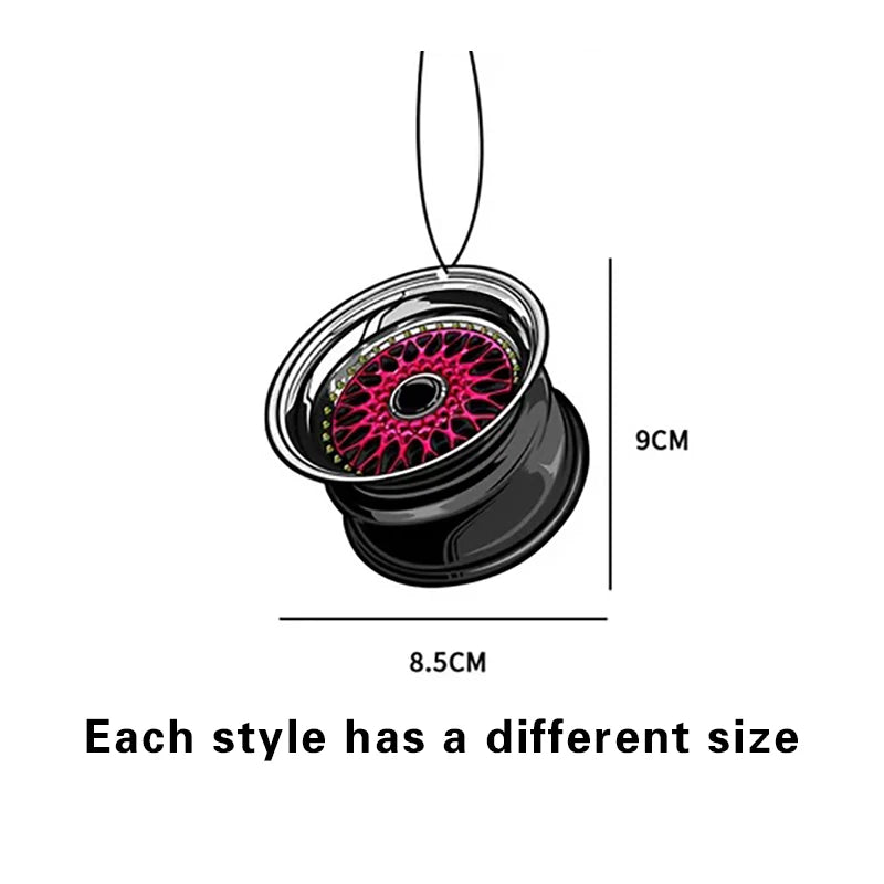 Auto Parts Design Car Air Freshener Hanging Car Rear View Solid Paper Wheel Rim Piston Car Diffuser Interior Accessories Pendant