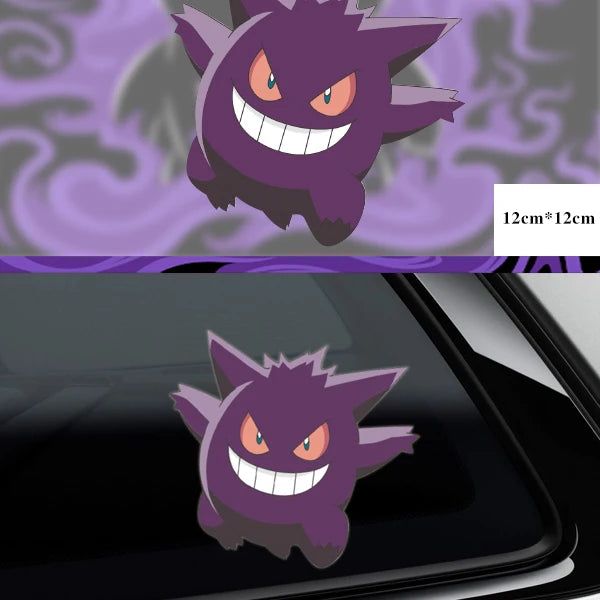 Pokemon Anime Car Sticker Gengar Anime Sticker Waterproof Sunscreen Laptop Sticker Trunk Sticker Wall Decals