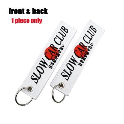 JDM Initial D Embroidery Keyring Car Keychain Key Tag Lanyard Refit Gift Red Sun Racing Team Motorcycle Key Chain Accessories