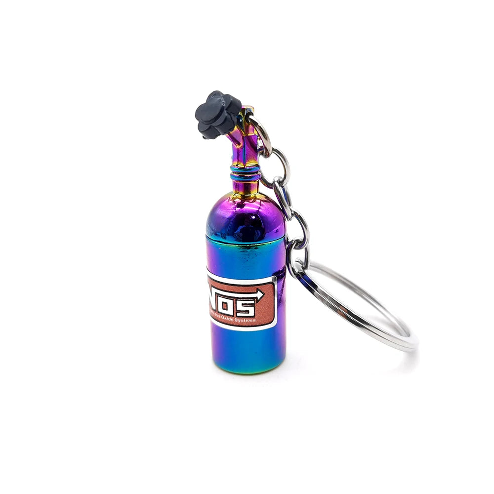 NEO Chrome Car Parts Keychain Metal Keyring Wheel Hub Nitrogen Gas Bottle Shock Absorber Key Chain Whistle Turbine Auto Interior