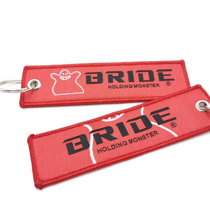 Bride car keychain pendant nylon keyring JDM style backpack embroidery key strap carabiner Buckle Auto key tag Accessori